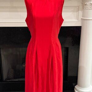 Frances Valentine Red 100% Silk Sleeveless Sheath Dress – Size Small